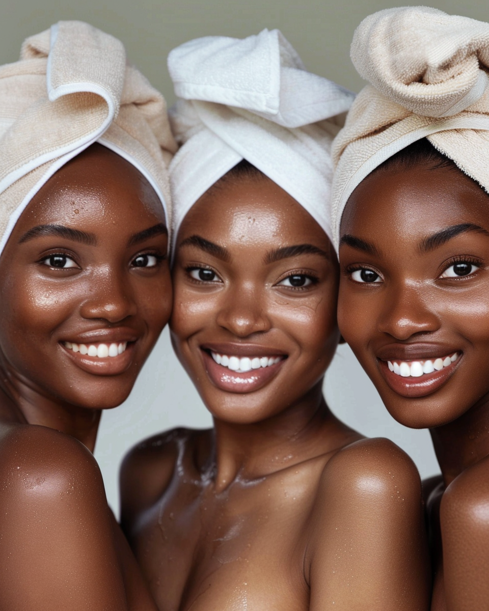 Three women with radiant skin